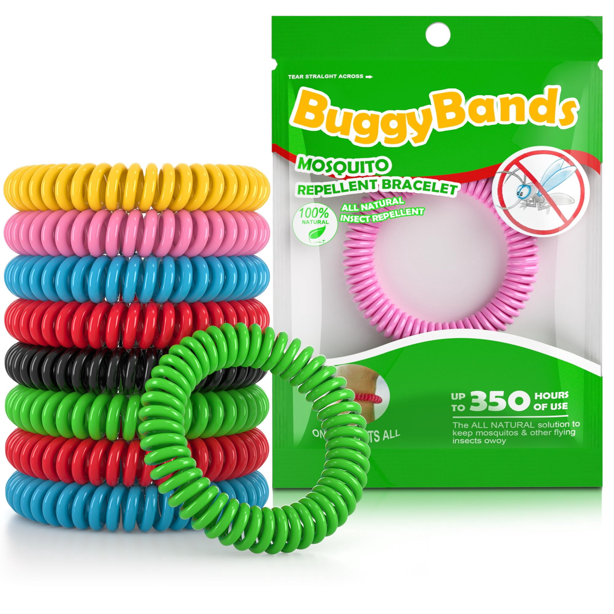 Buggybeds - Pulseras Repelentes De Mosquitos, Paquete De 48 Unidades, Sin Deet