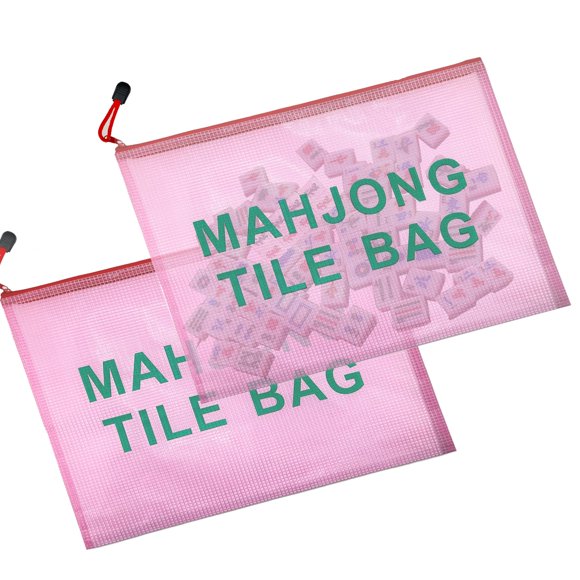 Bolsa de fichas de Mahjong czzwak pack de 2, color rojo, tamaño A4