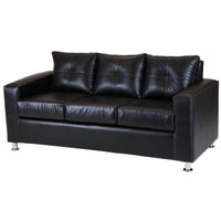 Muebles Altiro - Sofá Asiria 3 Cuerpos - Cuero Sintetico Pu Negro