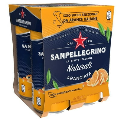Agua Saborizada Aranciata Pack 4 Lata 330 Ml San Pellegrino