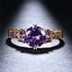 thumbnail image 2 of Stunning Boho Ring with Purple and Pink Zircon - 18k Gold Plated Wedding, Engagement, and Party Ring, 2 of 5