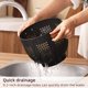 thumbnail image 4 of Colador De Metal Con Mango De Madera 5 5 L Negro Mate, 4 of 7