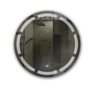 Joytek - Espejo Led 60X60Cm Redondo 1 Botón Líneas