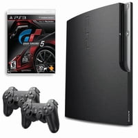 Consola Sony Playstation 3 Slim 320Gb Negra Con Gran Turismo 5 Y 2 Controles Retrofam - Reacondicionado