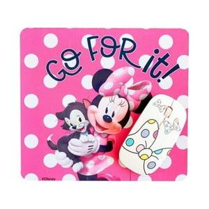 Disney - Kit Mouse Inalambrico Usb 3B Y Mousepad Rosado Minnie Mouse