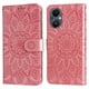 thumbnail image 2 of Funda tipo cartera FOXDOCK para OPPO Reno 7 Lite , diseño girasol en relieve, cuero PU, cierre magnético, soporte y tarjetero, 2 of 5
