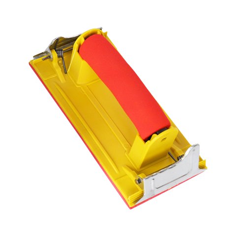 Magideal - Lijadora Manual Para Pulir Carrocerías, Herramientas De Construcción, Soporte Para Hojas De Lijado, Soporte Para Papeles De Lija Multifunción, Bloque Mango Rojo