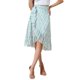 thumbnail image 1 of FALDA MIDI FLORAL ENVOLVENTE PARA MUJERES REFINED ATTIRE, HEM ASIMÉTRICO, CINTURA ALTA, FALDAS CON VOLANTES PARA PLAYA, VERDE L, 1 of 6