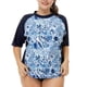 thumbnail image 1 of Camiseta de baño Rash Guard de talla grande para mujer, manga corta, para entrenamiento, 1 of 7