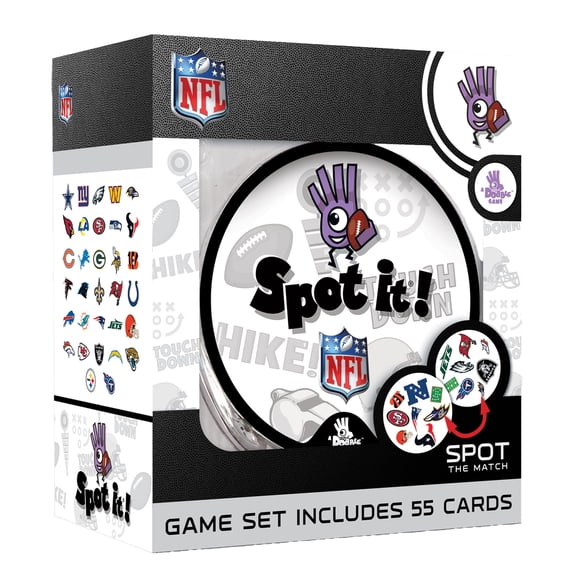 Juego de cartas Masterpieces Spot It! Edición NFL – 55 tarjetas