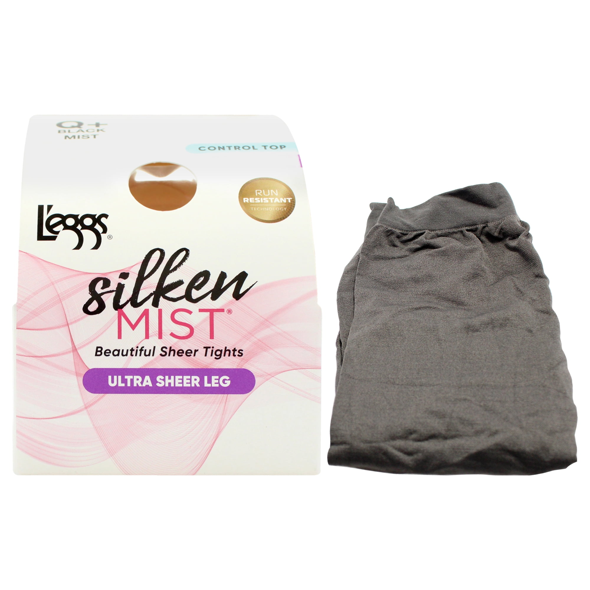 Medias Transparentes De Seda Silken Mist, Ultra Transparentes, Lsm200 Black Mist De Leggs Para, 1 Par (talla Q Plus)