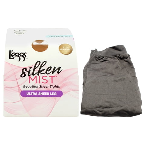 Medias Transparentes De Seda Silken Mist, Ultra Transparentes, Lsm200 Black Mist De Leggs Para, 1 Par (Talla Q Plus)