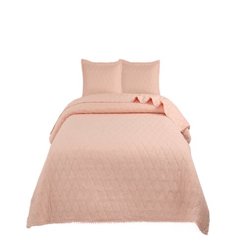 Genérico - Cubrecamas Quilt Primavera Verano Con Pompones B9