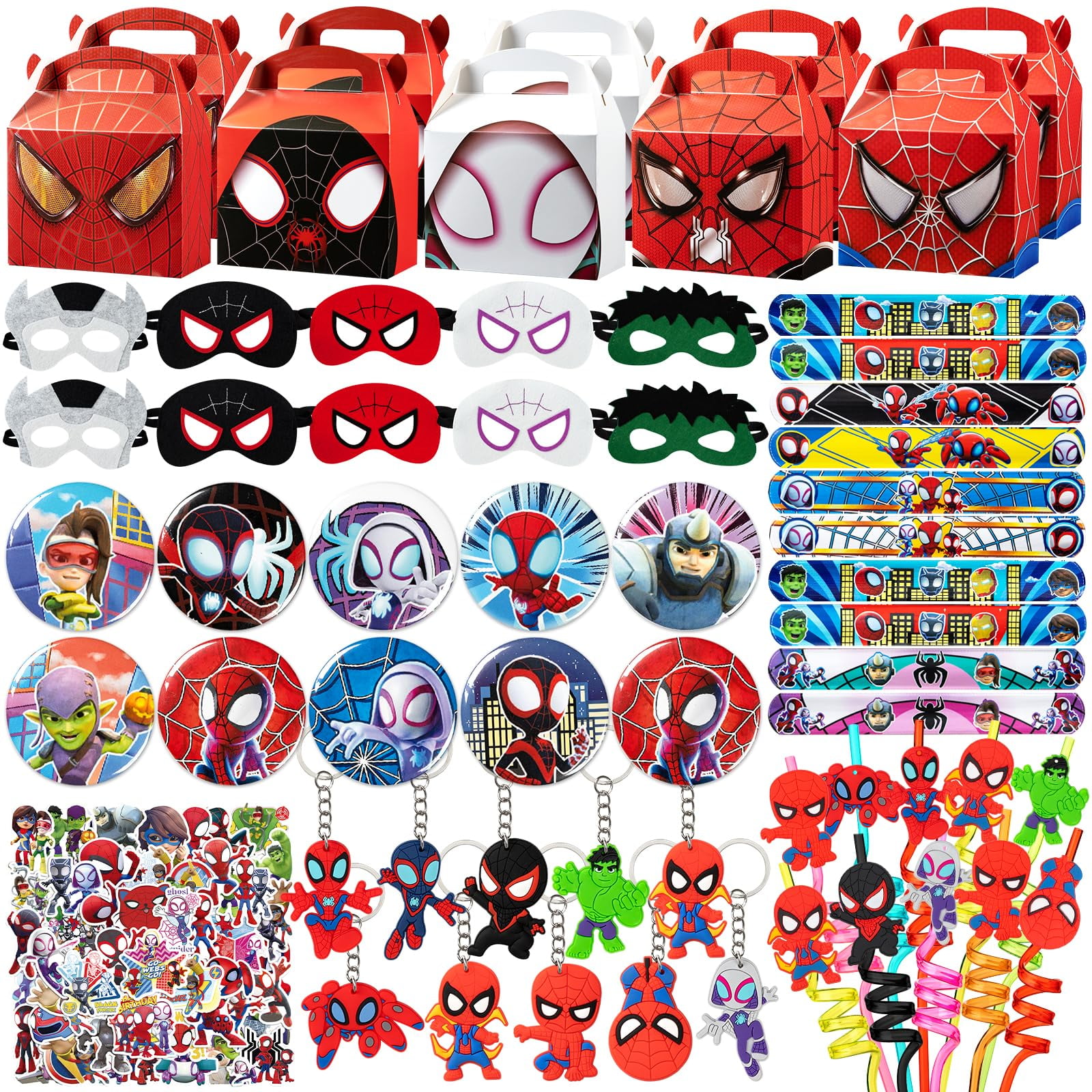 Set De Cotillón Tltsdwq De 110 Piezas Con Máscaras De Spider-man