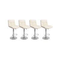 Habita2 Chile - Pack 4 Taburete Ajustable De Bar Eleven - Crema