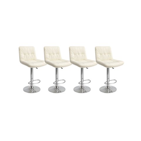 Habita2 Chile - Pack 4 Taburete Ajustable De Bar Eleven - Crema