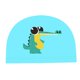 thumbnail image 1 of Nadar Ni?os Ba?arse Nadar Sombrero Ni?a Ni?o Estampado Animal Cocodrilo Azul, 1 of 5