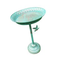 Magideal - Baño De Aves Al Aire Libre Comedero De Aves Placa De Hierro Fundido Pedestal Jardín De Pájaros Para Pájaros Para El Balcón Jardín De Jardín De Jardín Azul