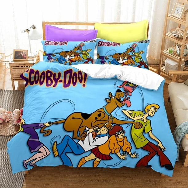 Scooby-Doo Collection Bed Quilt Cover Set3-Piece Bedding Set (1 Duvet Cover + 2 Pillow Shams)