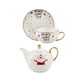thumbnail image 2 of Tetera Con Taza De Té Y Platillo Blanco, 2 of 3