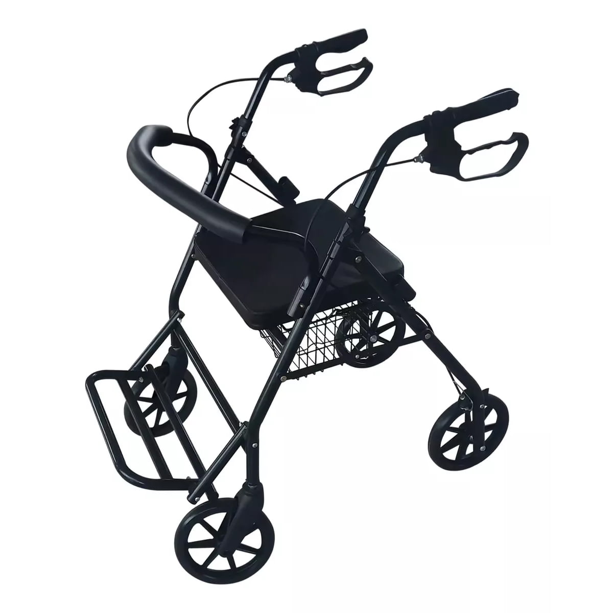 Genérico - Andador Burrito Plegable 4 Ruedas Con Canasto Y Reposapies 3002b