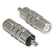 thumbnail image 1 of Adaptador coaxial a RCA, paquete de 2, convertidor F hembra a RCA macho, conector de cable coaxial para subwoofer, receptor, consola de juegos, TV y monitor., 1 of 5