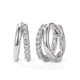 thumbnail image 1 of Pendientes de aro huggie de plata MUMREUES para mujer, joyería de moda para el día a día, 1 of 9