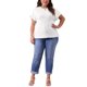 thumbnail image 2 of Agnes Orinda Blusas Casuales de Punto Sólido con Cuello Redondo Texturizado y Manga Corta para Mujer de Talla Grande 1X Blanco, 2 of 6