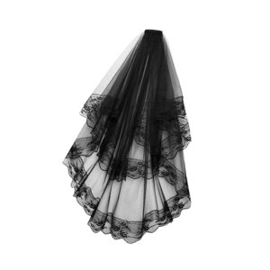 Magideal - Diadema De Velo Negro Para Disfraz De Novia, Para Fiesta De Despedida De Soltera, Para Mujer, Para Cosplay Y Boda