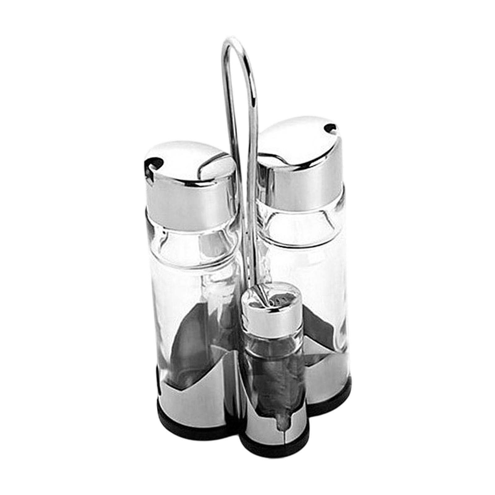 Magideal - Aceite Y Vinagre Juego De Barbacoa Botella De Aceite Botella Múltiple Azúcar Múltiple Con Soporte Correce En El Hogar Condimento Jar Jarras De Vidrio