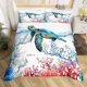 thumbnail image 1 of Christm-as Trees D-u-t Co-ve-r Queen Size Sa-nta Claus- and Snowman Comfort-er Cover with 2 Pillow-case for Te-ens Adults Kids S-tarry Sky Be-dding Set Snow Sc-ene Brea-thable 3 Pieces D-ecorative, 1 of 5