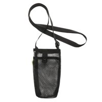 Magideal - Funda Deportiva Para Botella De Agua, Funda Para Teléfono Móvil, Nailon Con Correa, Funda Protectora, Funda Para Taza De Malla Con Correa Para Viajar, Negro