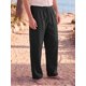 thumbnail image 4 of INSPIRE CHIC Pantalones de Lino Ligeros de Playa para Hombre con Cordón Recto XXL Negro, 4 of 5