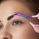 thumbnail image 2 of Tijeras de acero inoxidable de color para cejas con peine, tijeras para recortar cejas, herramienta de maquillaje para recortar cejas, peine, 2 of 5