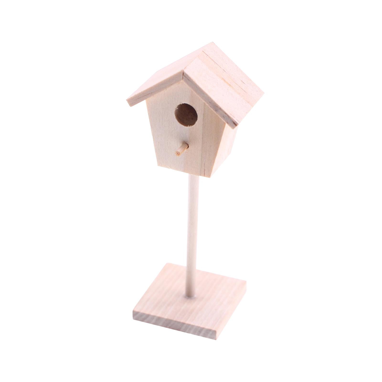 Magideal - 1/12 Mini Casa De Muñecas De Jardín De Hadas, Modelo De Casa Para Pájaros, Juguete Hecho A Mano, Pájaro De Imitación, Cabaña Para Jardín, Juguete Para