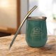 thumbnail image 2 of Mate Acero Inoxidable Verde Templado Con Bombilla, 2 of 2