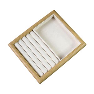 Ioensy - Bandeja De Exhibición De Joyería Elegante Soporte De Joyería Para Anillos Joyería Corporal Collares Beige