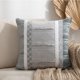 thumbnail image 3 of Pack 2 Cojines Boho Jacquard con Flecos 45x45 cm Tejido Decorativo - Fez Gris, 3 of 4