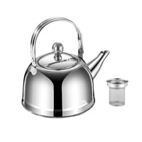 Magideal - Tetera Con Infusor De Acero Inoxidable Hervidor Portátil Para Té Olla Para Café Y Hervidor De Agua Con Asa Ergonómica Filtro Extraíble Adecuada Para 1.8L