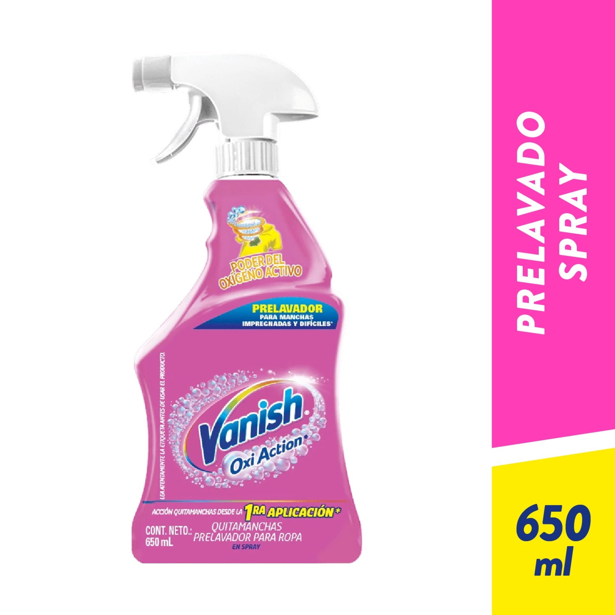 Quitamanchas Prelavado Vanish Oxiaction 650 Ml