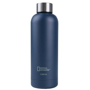 National Geographic - Botella Metálica Térmica Boca Angosta 500Ml Azul Azul Unico
