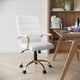thumbnail image 3 of Silla de escritorio Flash Furniture Whitney con respaldo medio de cuero blanco/dorado, 3 of 9