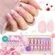 thumbnail image 1 of Press On Nails, puntas francesas con forma de escarabajos, 210 unidades, rosa, tamaño mediano, 1 of 6