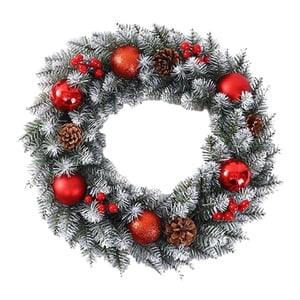 Bothyi - Guirnalda Navideña Artificial, Guirnalda Navideña, Decoración Para Hotel, Oficina, Roja