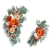 Magideal - 2 Piezas Artificiales Florales Botín Boda Arco Flores Centro De Mesa Flores De Seda Granja Artificial Flor Arco Decoración Para Recepción Cortinas Cen Estilo C