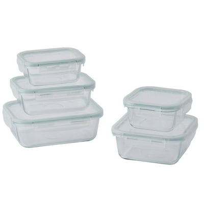 Hermético De Vidrio Con Tapa 5 Piezas Transparente  Haus