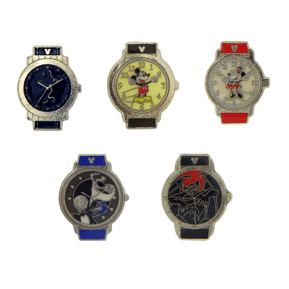 Set De Pines Disney Colección De Reloj De Personajes 5 Pines De Intercambio