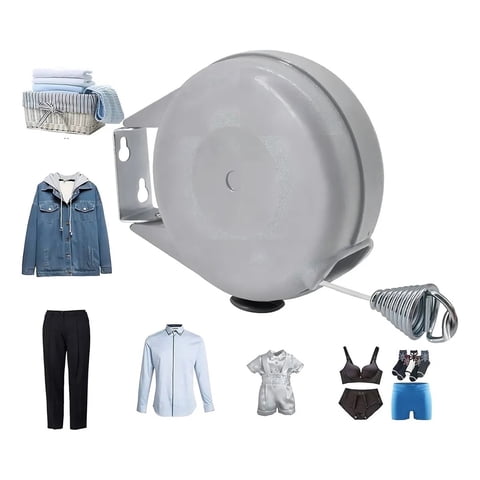 Genérica - Tender Ropa Colgador Pared Extensible Retractil 12 Metros