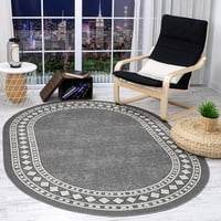 Home Fashion.Cl - Alfombra Redonda Gris Antideslizante 150X150 Cm Con Goma