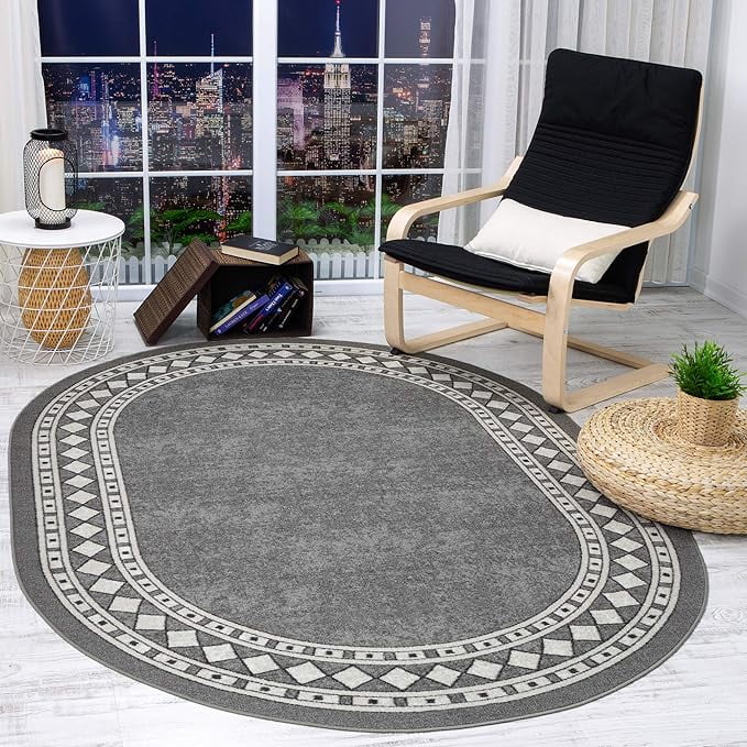 Home Fashion.cl - Alfombra Redonda Gris Antideslizante 150x150 Cm Con Goma